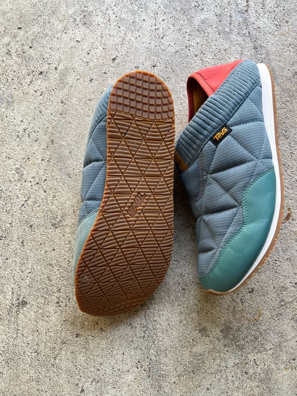 Teva Men’s Quilted Slip-On Sneakers - Slate Blue with Teal and Coral Accents - Picture 3 of 7